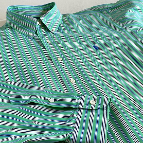 RALPH LAUREN Classic Fit 100% Cotton Stripe Men’s Shirt, Size XL - Picture 11 of 14